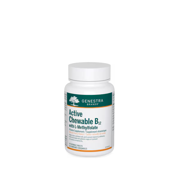 Active Chewable B12 + methylfolate (60 tablets)